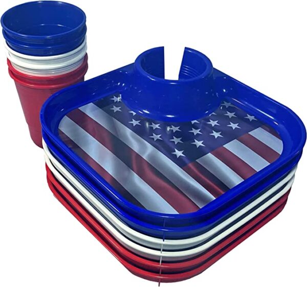 GreatPlate 12-Piece Square Food and Beverage Serving Set - Patriotic